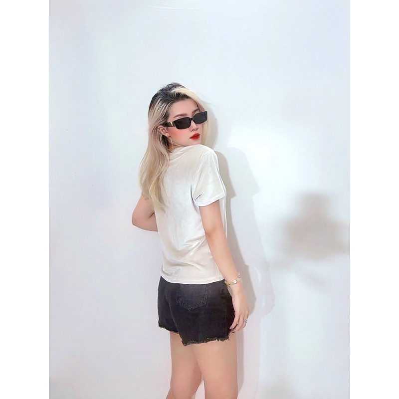 Áo thun form chuẩn basic Thun nhung sọc ngang, trơn 2 màu