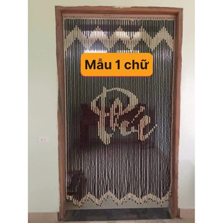 Màn Rèm hạt gỗ Bồ Đề che cửa đi. Rèm hạt gỗ giải pháp che cửa phòng khách, rèm hạt che bàn thờ