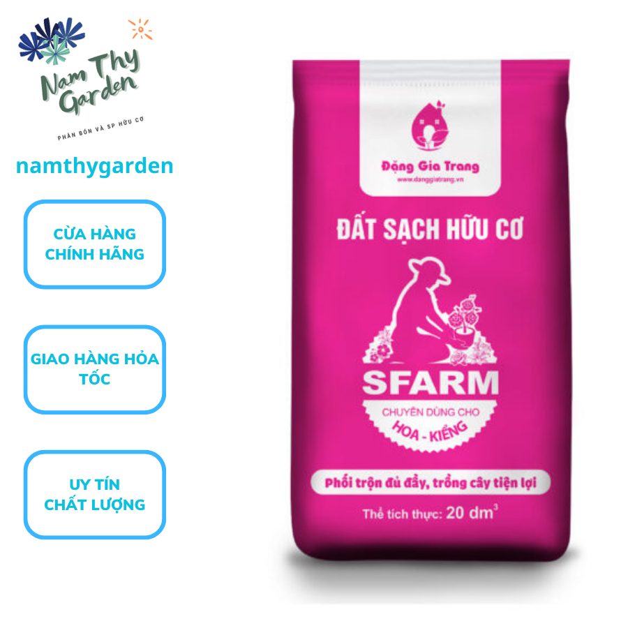 Đất Trồng Hoa Kiểng Sfarm - Bao 20dm3 khoảng 10kg