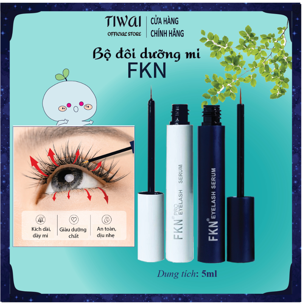 Dưỡng mi FKN combo dưỡng mi ngày đêm chính hãng, dưỡng dài, dày và đen mi, không gây thâm mắt.