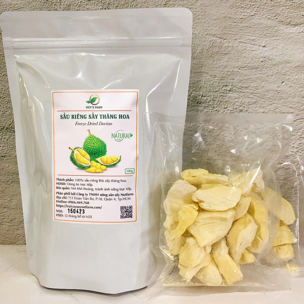 Sầu riêng sấy nguyên múi xuất khẩu 100g
