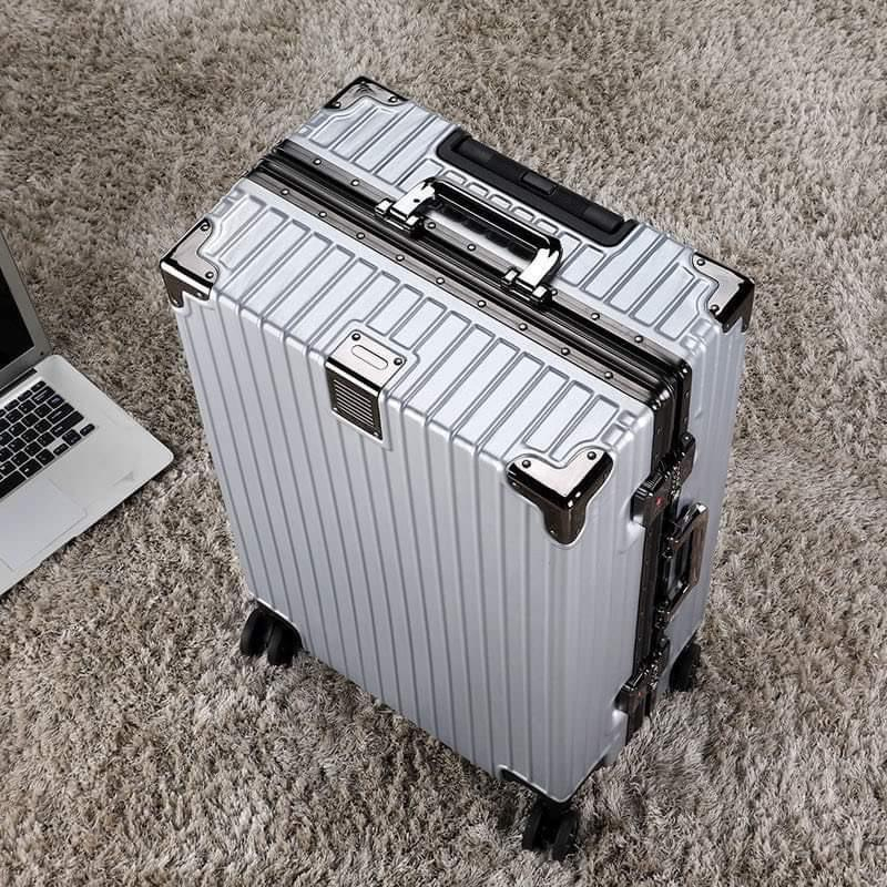 Vali khung nhôm khóa sập cao cấp size 20 inch, 4 góc kim loại chống va đập