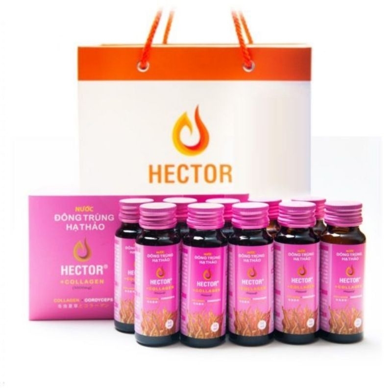 Hector Collagen - Nước Đông Trùng Hạ Thảo Hector Collagen hộp 10 chai x 50ml