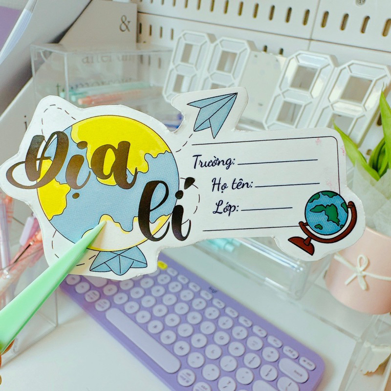 Bộ 16 nhãn vở bóc dán các môn