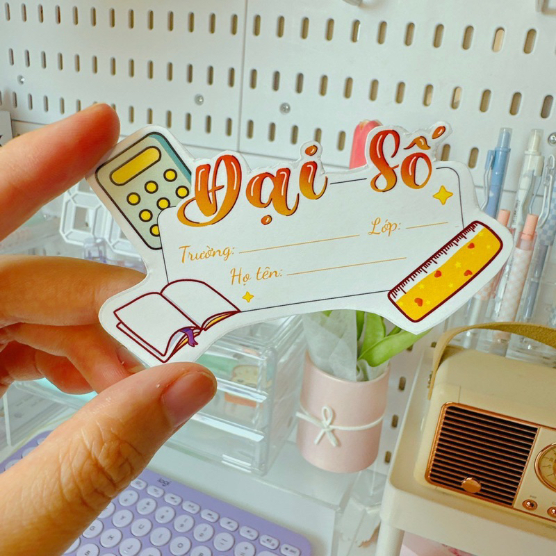 Bộ 16 nhãn vở bóc dán các môn