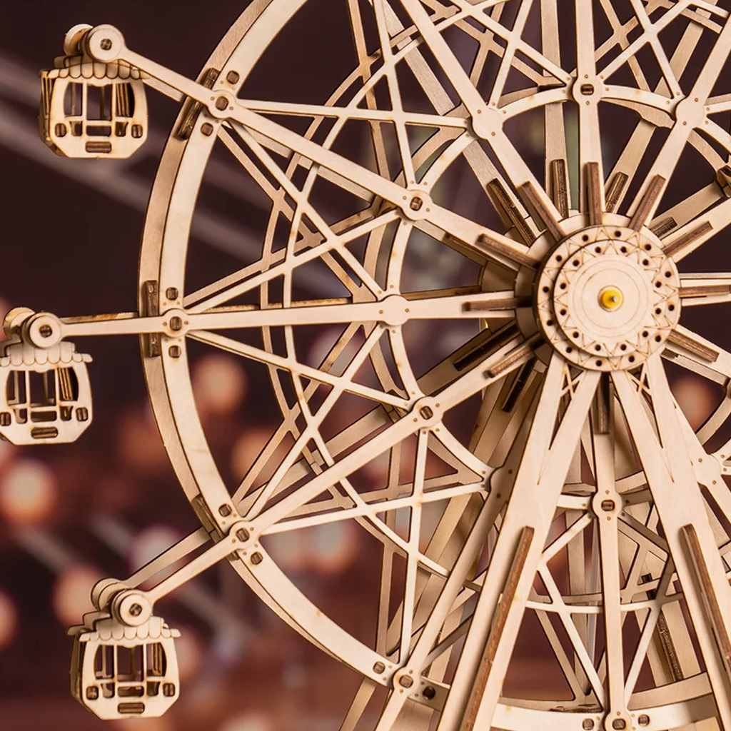 Mô hình Hộp nhạc Robotime ROKR Ferris Wheel 3D Wooden Puzzle Music Box TGN01  Đồ chơi lắp ráp 3d bằng gỗ Tự Làm Quà Tặng