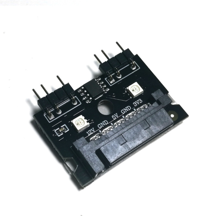 Phụ Kiển Đổi Chân Nguồn Sata Ra 2 Cổng 5v ARGB - Hàng New