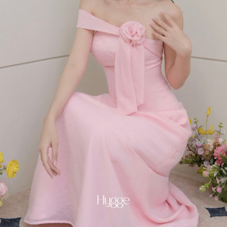 Hygge | Váy dự tiệc trễ vai đính hoa - Irene Dress