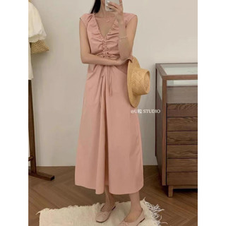 Đầm cổ V rút dây ngực sát nách