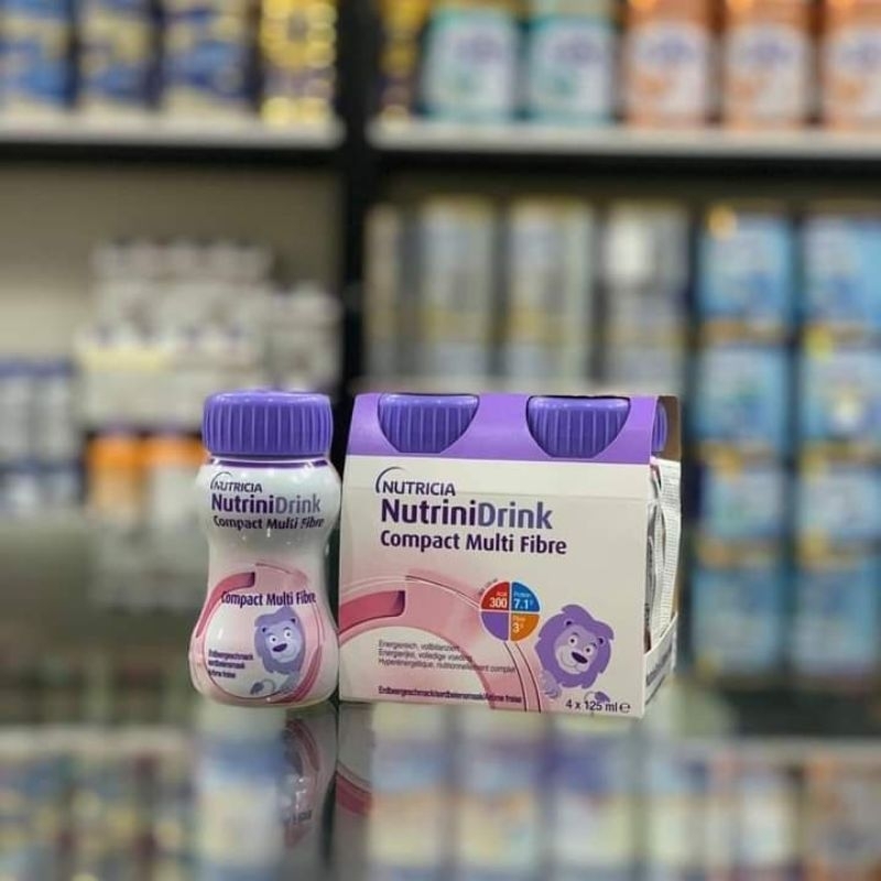 Sữa Nutrinidrink compact multifiber  dành cho trẻ nhẹ cân thấp còi chai 126ml