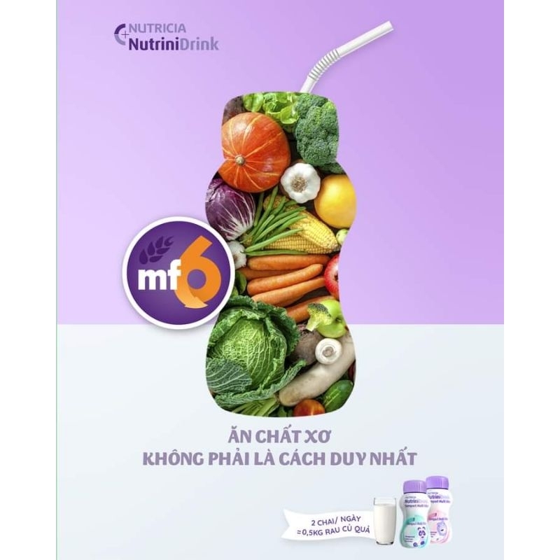 Sữa Nutrinidrink compact multifiber  dành cho trẻ nhẹ cân thấp còi chai 126ml