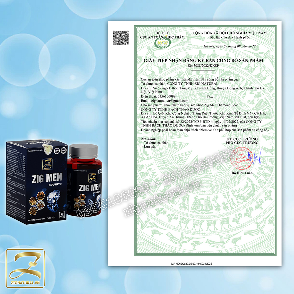 ZIG MEN Diamond, 60 viên, tăng cường sinh lý nam giới, an toàn hiệu quả chính hãng