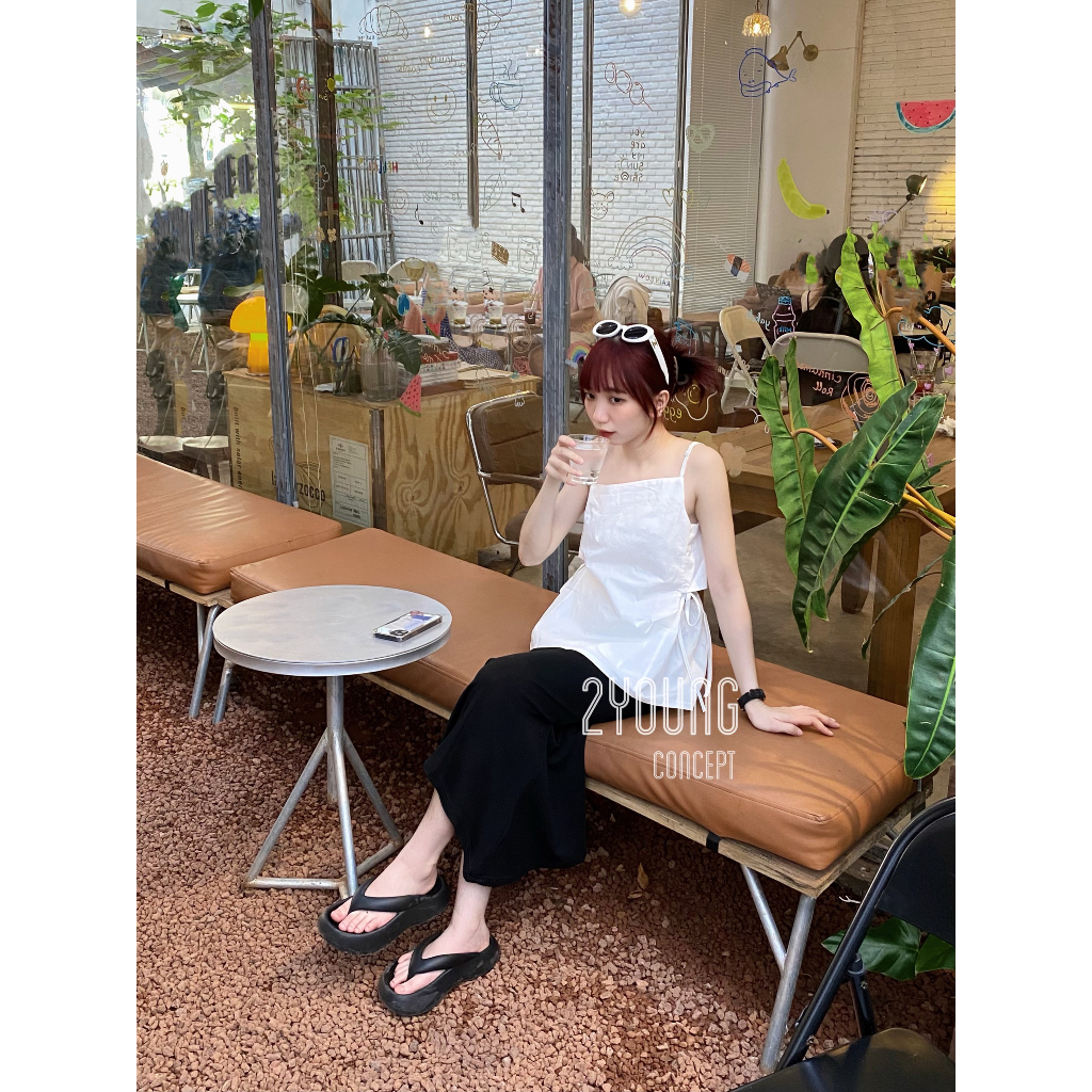 Áo hai dây khoét eo [2YOUNG] A2259 (ảnh thật)