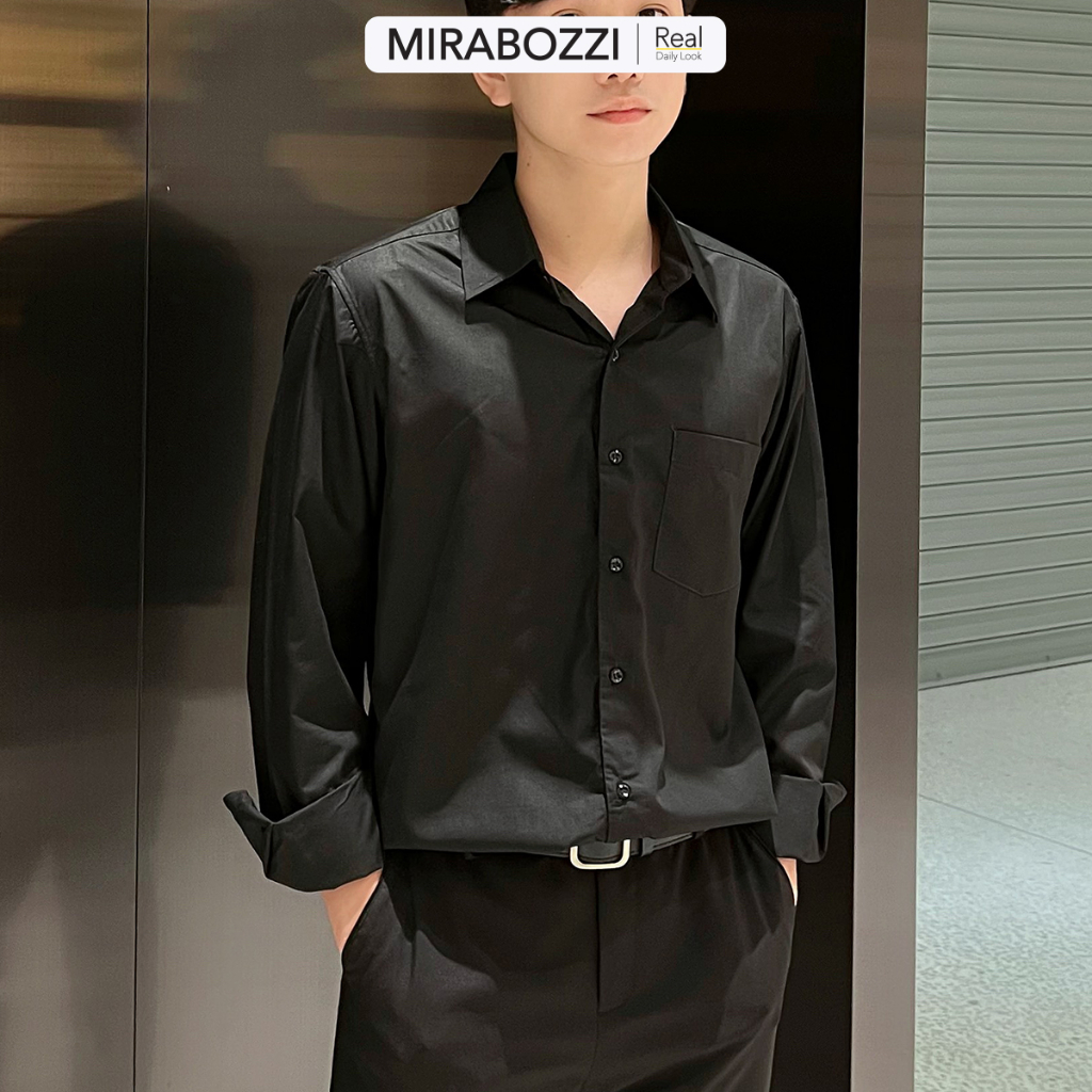 Áo Sơ Mi Nam Tay Dài Ôm Dáng MIRABOZZI Vải COTTON Thoáng Mát, Đường May Tỉ Mỉ BSHB009