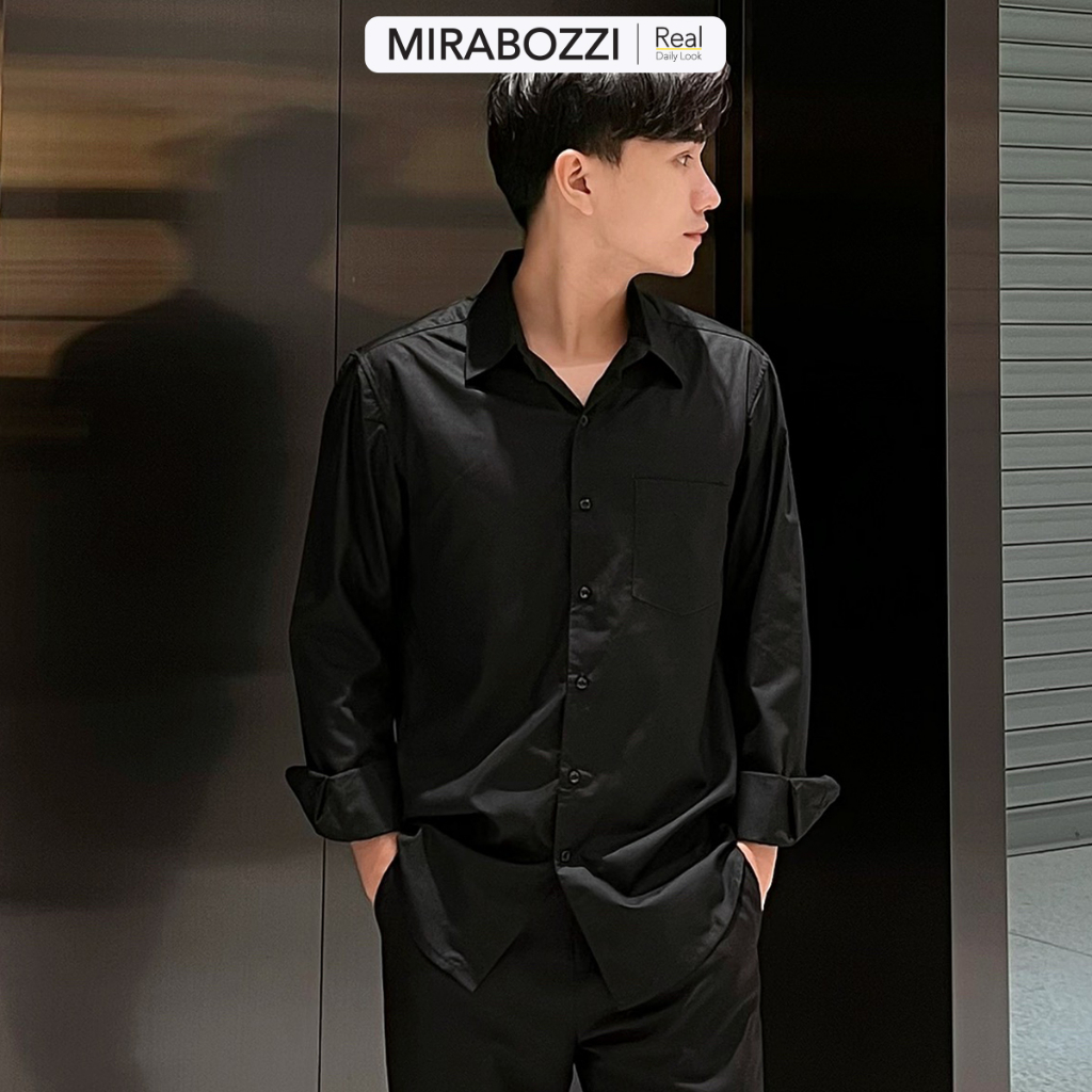Áo Sơ Mi Nam Tay Dài Ôm Dáng MIRABOZZI Vải COTTON Thoáng Mát, Đường May Tỉ Mỉ BSHB009