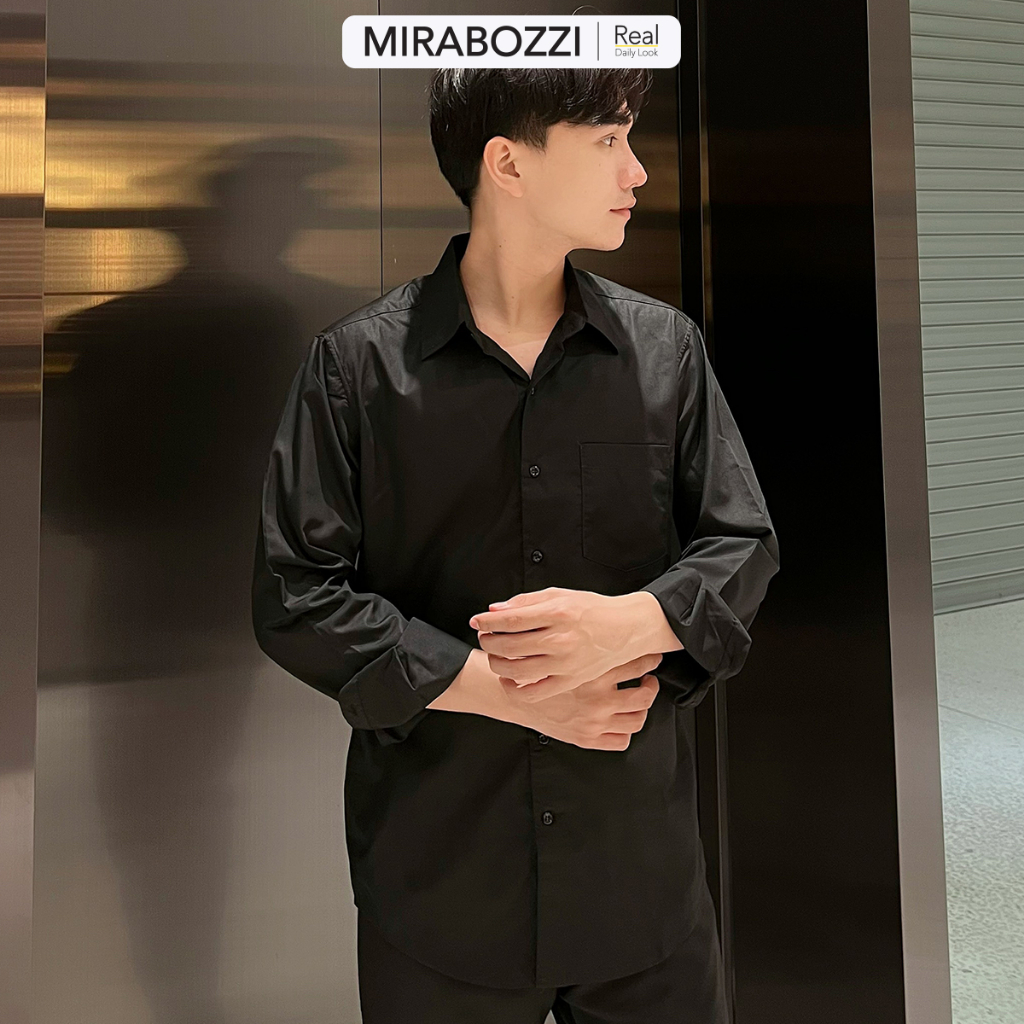 Áo Sơ Mi Nam Tay Dài Ôm Dáng MIRABOZZI Vải COTTON Thoáng Mát, Đường May Tỉ Mỉ BSHB009