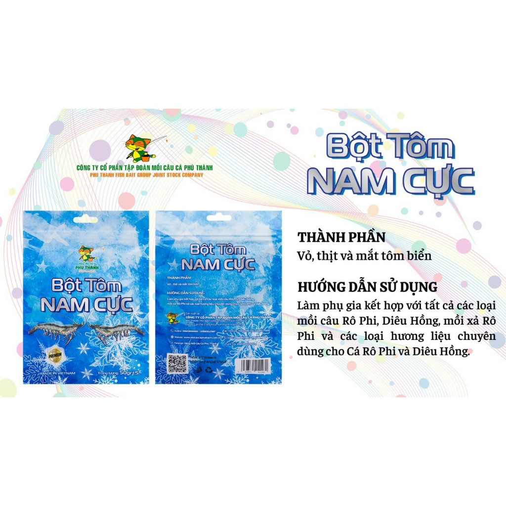 Bột Tôm Nam Cực. Hãng mồi câu cá Phú Thành