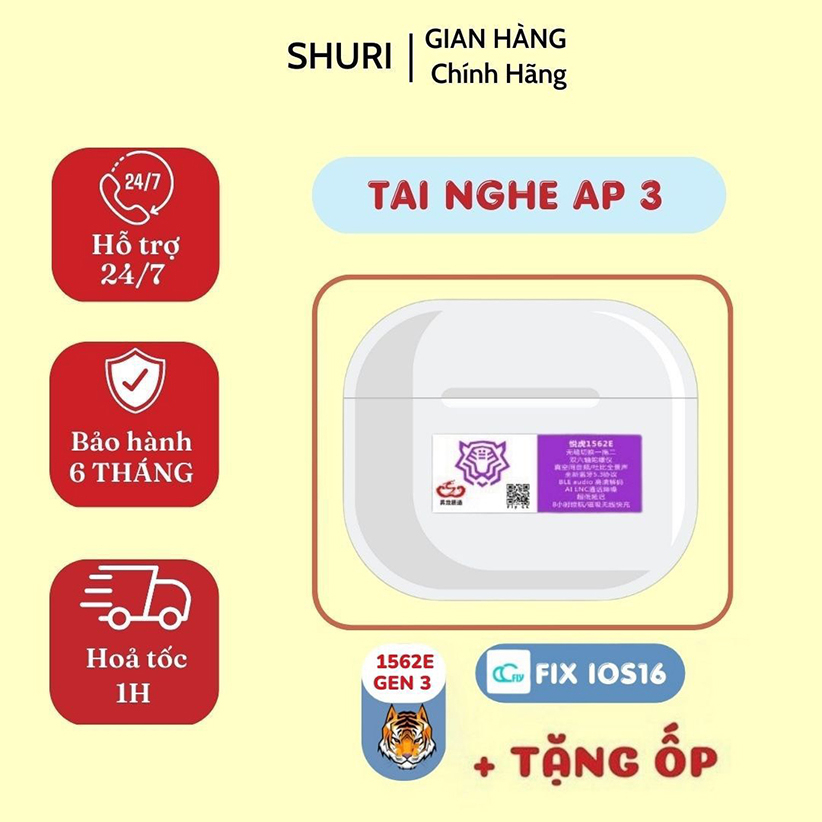 Tai Nghe Hổ Vằn 1562E AP3 Made in Japan Pin 8H ĐÃ FIX IOS16 / Tai Nghe Bluetooth AP3 1562 Hổ Vằn Âm Thanh Cực Chất