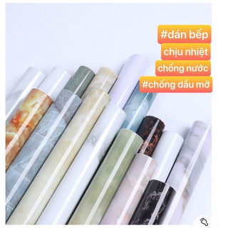 Giấy dán bếp 3mét x60cm giả đá chống nước, chịu nhiệt dán bếp nhà tắm sẵn keo