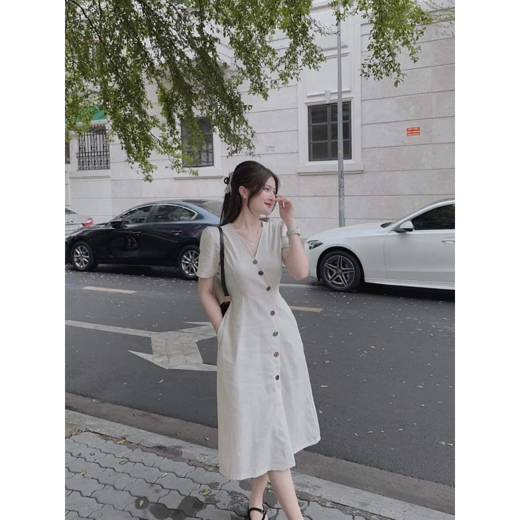 Váy xẻ tà khuy thân bigsize VSHIRT