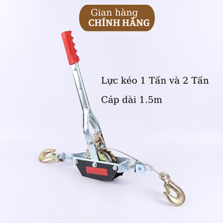 Pa lăng lắc tay , tời cứu hộ chằng buộc hàng , cáp dài 1,5m , tải trọng 1-2 tấn