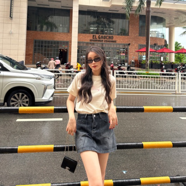 POINTED JEAN DEROSE SKIRT - Váy jean kèm quần bên trong (2 màu) | BigBuy360 - bigbuy360.vn