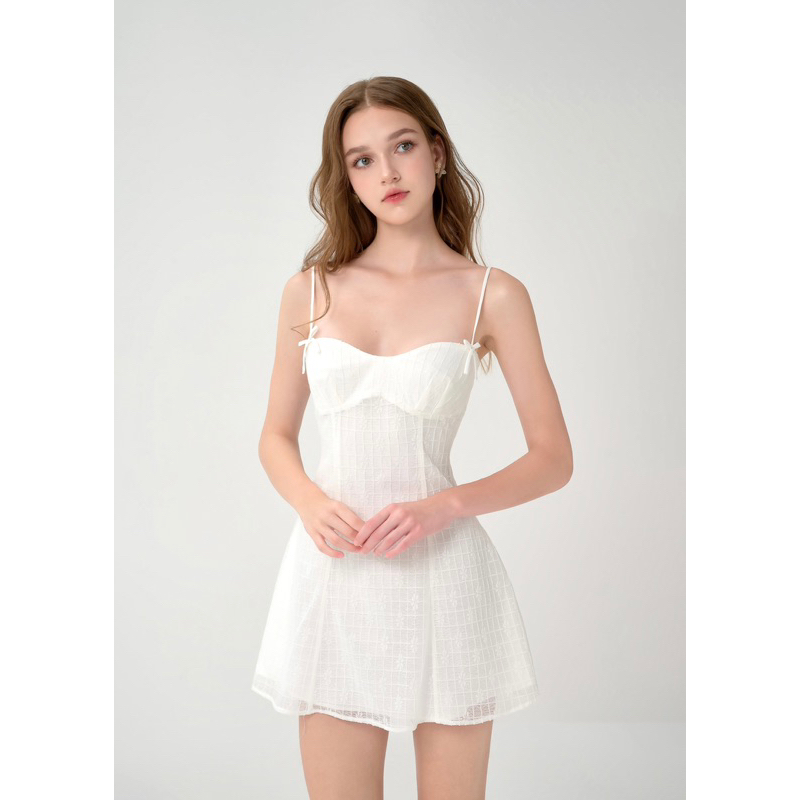 Váy ren hai dây - Keyla mini dress - RED BEAN