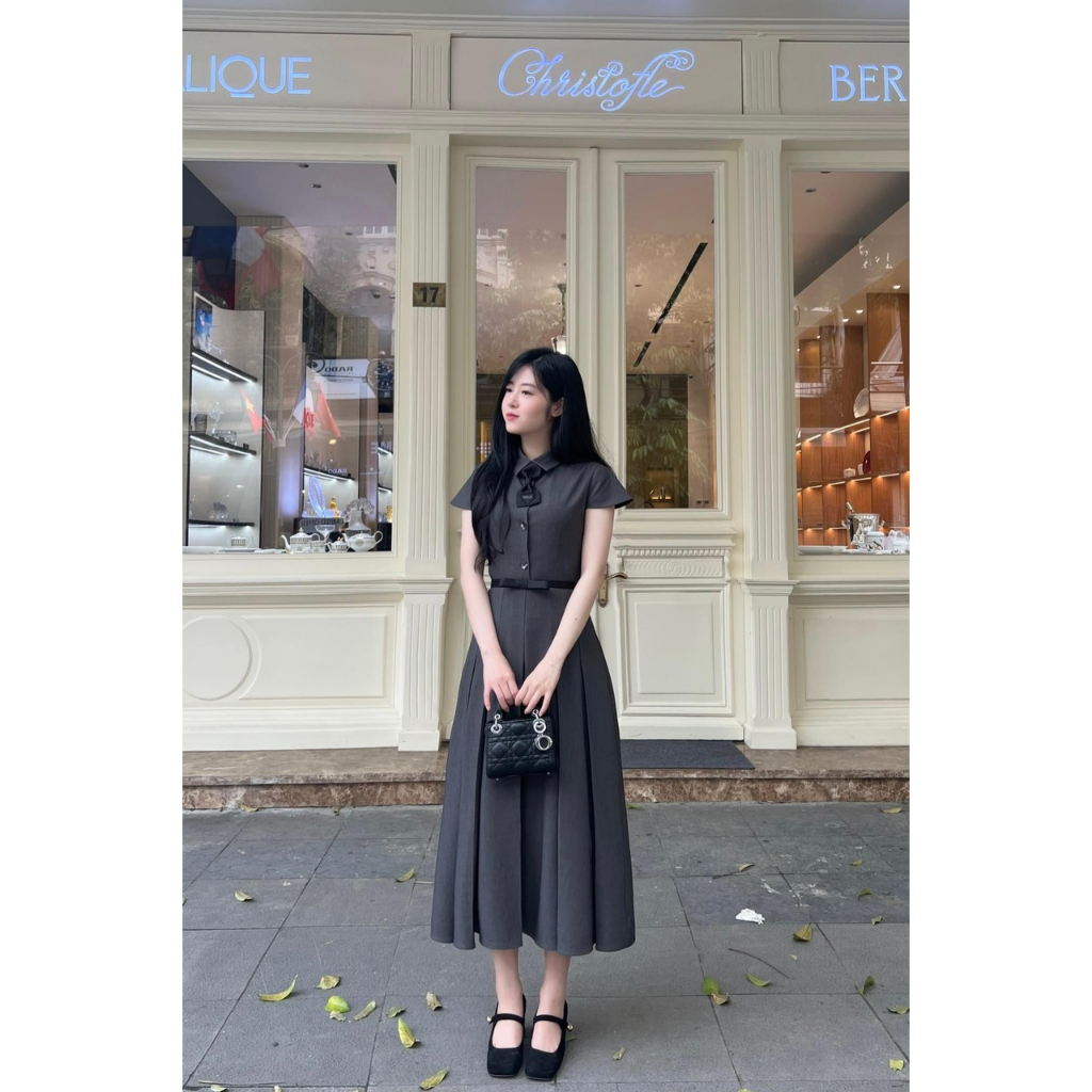 Váy ghi nơ eo bigsize VSHIRT