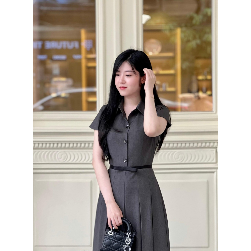 Váy ghi nơ eo bigsize VSHIRT