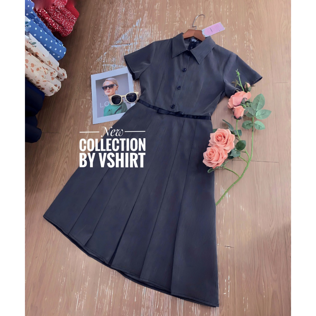 Váy ghi nơ eo bigsize VSHIRT