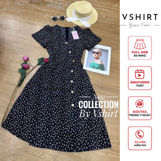 Váy hoa khuy thân bigsize (50kg đến 90kg) VSHIRT