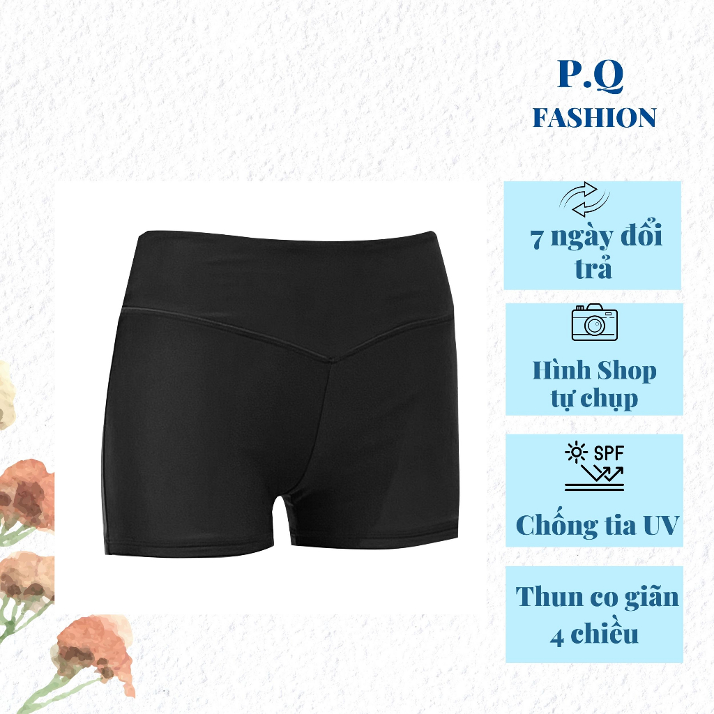 Quần bơi lẻ nữ kiểu cạp cao & kín đáo - màu Đen