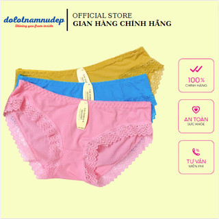Combo 05 quần lót nữ thông hơi viền ren - freesize dưới 58kg
