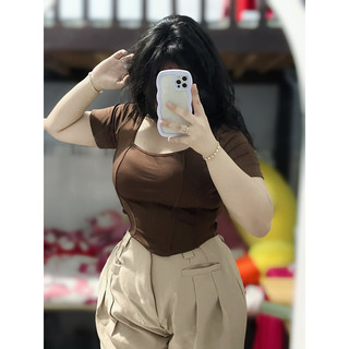 Áo Thun cổ U XƯƠNG CÁ nữ Bigsize - A23