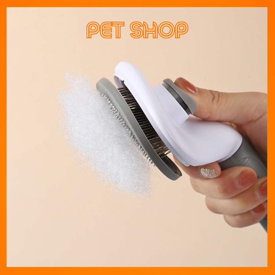 Bàn Chải Lông Thú Cưng, Chó, Mèo Có Nút Bấm Tiện Lợi Cầm Tay