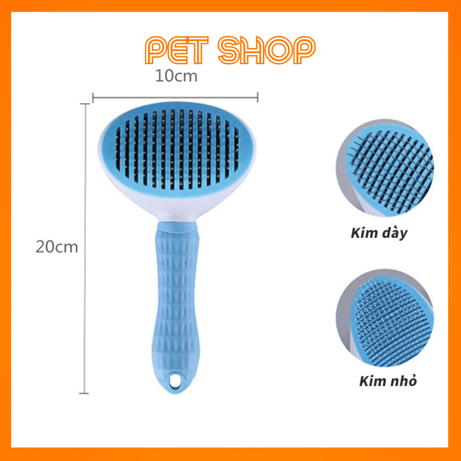 Bàn Chải Lông Thú Cưng, Chó, Mèo Có Nút Bấm Tiện Lợi Cầm Tay