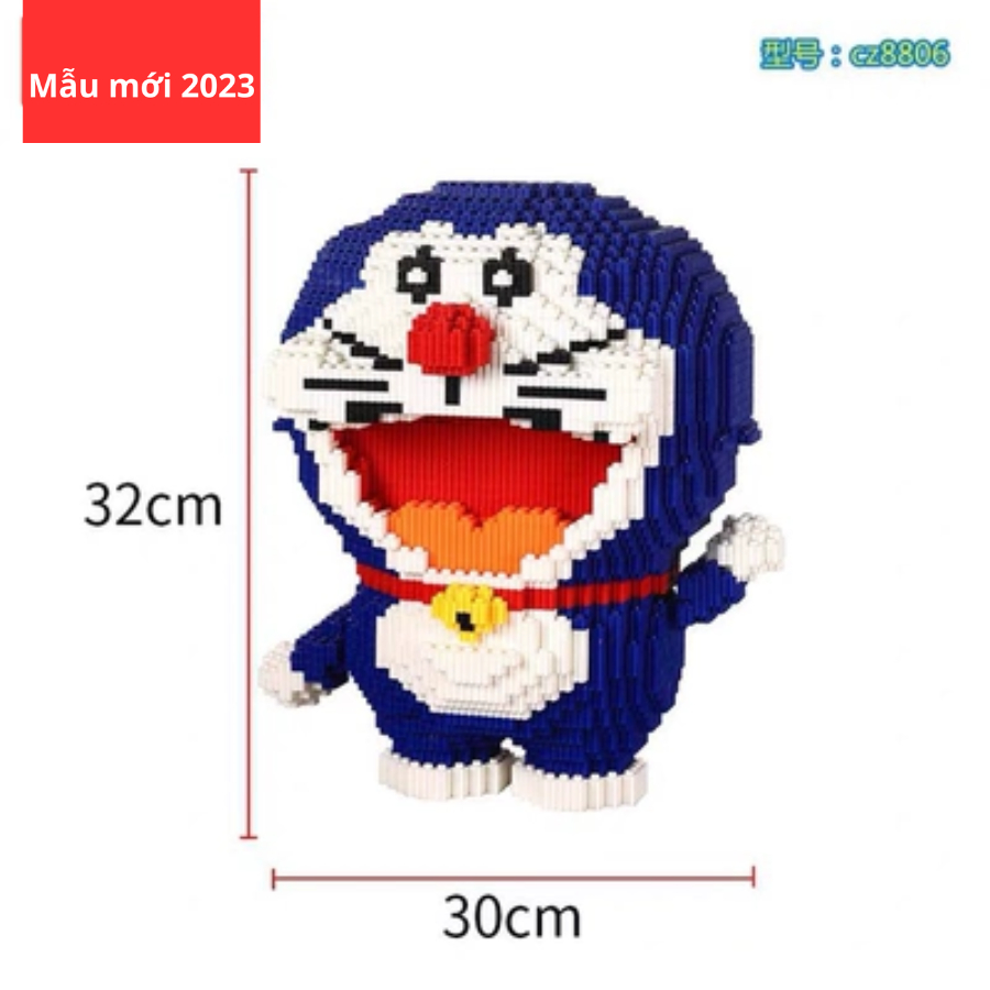Mô hình LEGO lắp giáp nhân vật hoạt hình, Lego Doreamon, Lego gấu Panda dễ thương, đồ chơi giáo dục