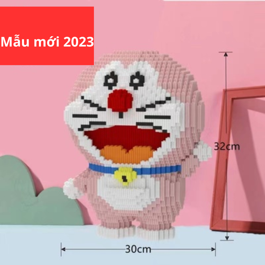 Mô hình LEGO lắp giáp nhân vật hoạt hình, Lego Doreamon, Lego gấu Panda dễ thương, đồ chơi giáo dục