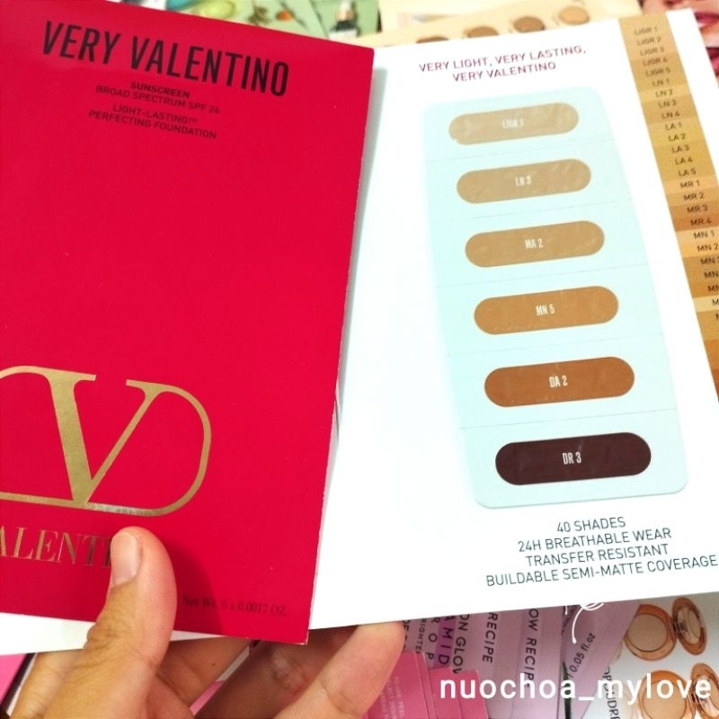 Sample kem nền Very Valentino 6 ô test