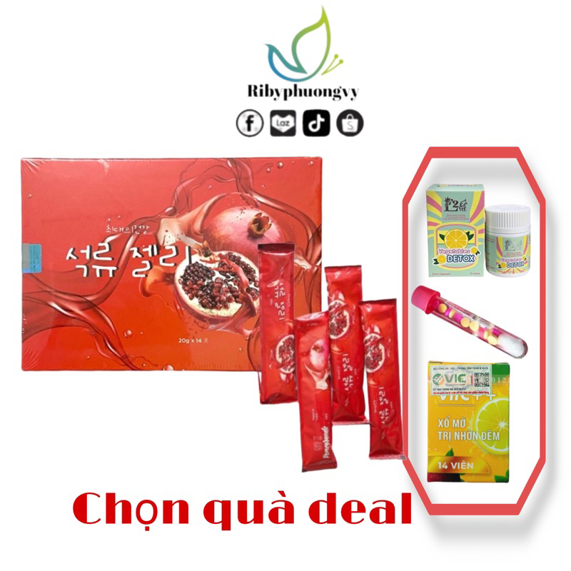 Thạch lựu giảm cân Matxi Corp collagen Go X pomegranate thải mỡ, đẹp da