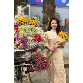 ÁO DAI HUYENTHAI LỤA TÂY THI GIEO DUYÊN