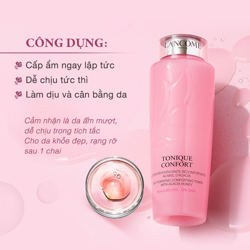 Nước Hoa Hồng Lancome Tonique Confort Toner và Tonique douceur dung tích 50ml