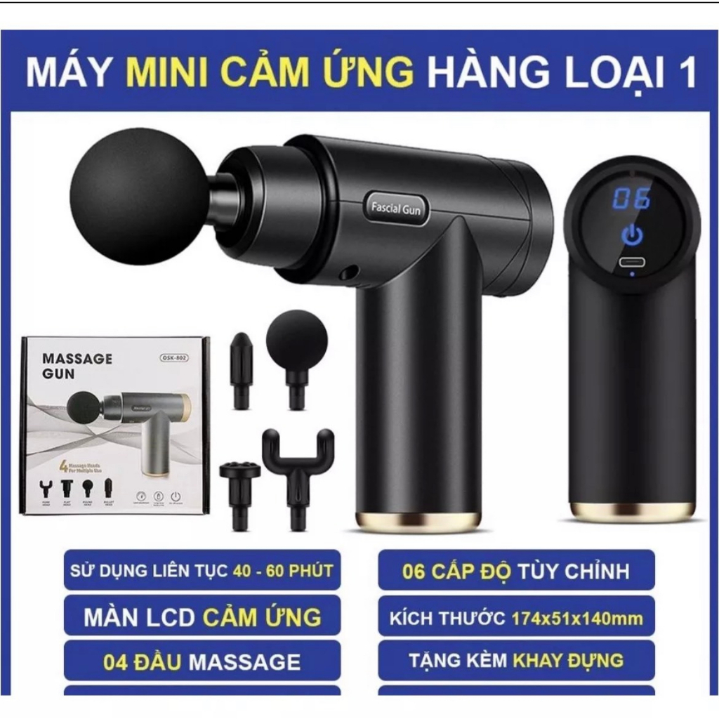 Máy massage cầm tay 6 chế độ -máy massage mini trị nhức mỏi vai gáy, đau giãn cơ thế hệ mới