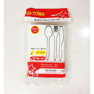 Muỗng nhựa trắng bịch 100 cái