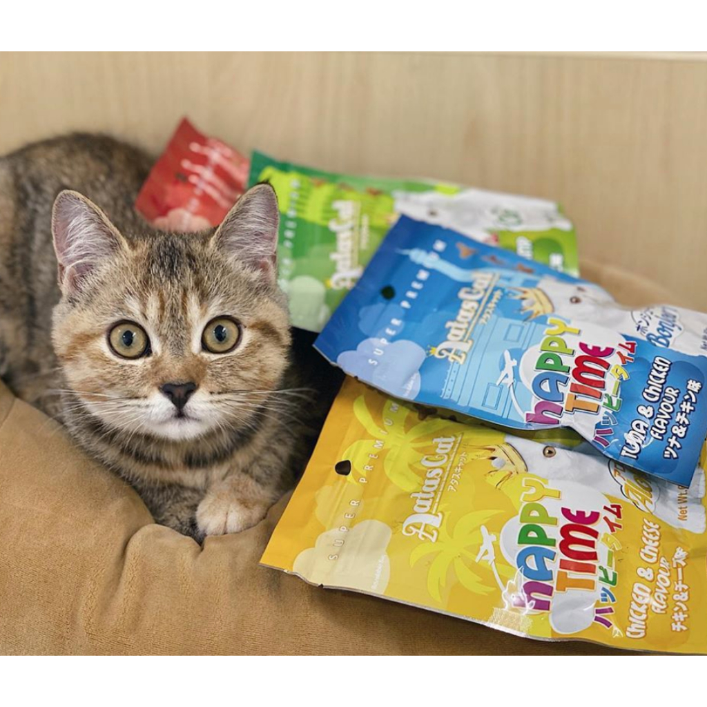 Bánh Thưởng Cho Mèo AATAS CAT HAPPY TIME túi 60gram - Thức Ăn Dinh Dưỡng Cho Mèo - KPETMART