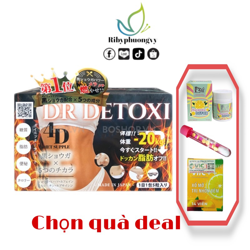 Viên Detox Giảm Cân, thanh lọc cơ thể Dr Detoxi Nhật Bản 4d diet supple