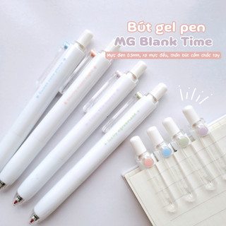 [ Mua 1 Tặng 1 ] Bút gel viết bài M&G Blank Time thân trắng, béo tròn màu Pastel dễ thương
