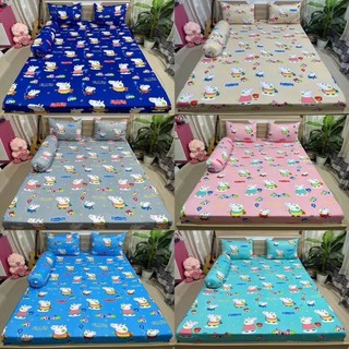 Bộ Drap thun Hàn Quốc mẫu heo Peppa