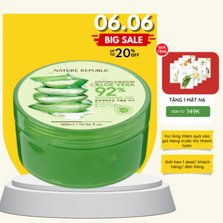 Gel Nha Đam Nature Republic đa năng dưỡng da Aloe Vera 92% Soothing Gel 300ml