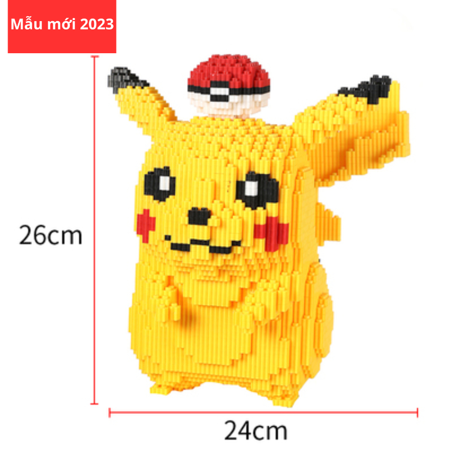 Mô hình lắp ráp, LEGO Pikachu, pikachu cosplay băng giá, pikachu cosplay rồng, đồ chơi thông minh
